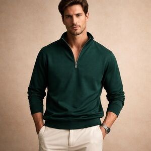 Tailorbyrd Forest Green Ribbed Sweater